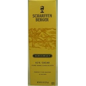 Scharffen Berger Semisweet 62% Cacao Baking Chocolate Bar 9.7oz. by Scharffen Berger
