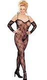 Plus Size Bow Lace Body Stocking (One Size Plus, Black)