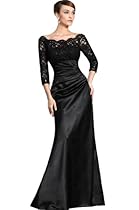 Hot Sale eDressit Women's New Stylish Black Lace Sleeves Mother of the Bride Dress 26121800