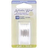 Beadalon Artistic Wire 18-Gauge Tarnish Resistance Silver Wire, 4-Yard