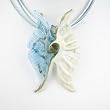 Handmade Murano Glass Pendant - Butterfly Blue/White