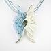 Handmade Murano Glass Pendant - Butterfly Blue/White