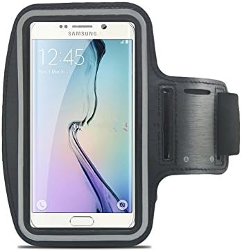 Armband With Sweat Resistant ，HAPPYMALL(TM)Extreme Sports Exercise Stretchy Running Sport Jogging Armband Case Arm Band Cover For Samsung Galaxy S6/ S6 Edge And HTC M9 (Black)
