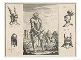 15th Century French Soldier with Full Armour and Various Helmets Art Giclee Poster Print by Benard, 24x18