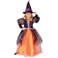 Cute Kids Halloween Costume Long Dress Pretty Charm School Pumpkin Witch Outfit Girls and Toddlers