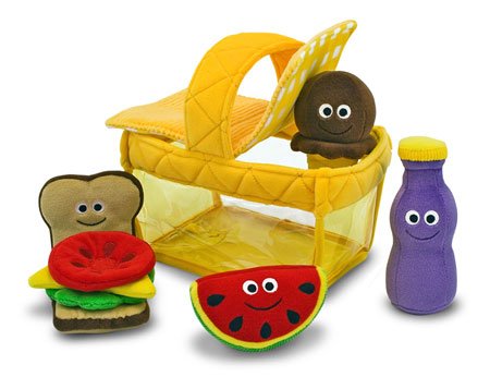 Childrens Toyshop  Toys : Melissa & Doug Deluxe Picnic Basket Fill & Spill Soft Baby Toy