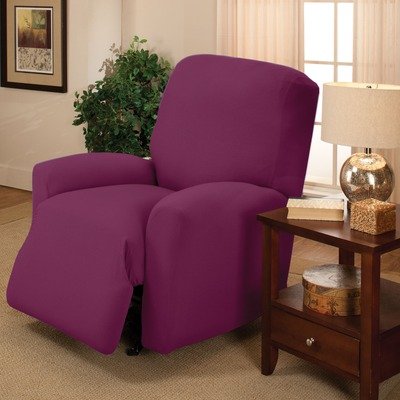 Stretch Jersey Large Recliner Slipcover in Purple