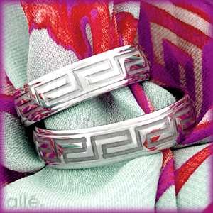 14K White Gold Lady's Greek Key Wedding Band