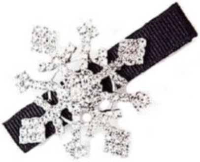 JSDY Women's Rhinestones Snow Flake Hair Clips Pin 2.4x0.4'' Black