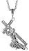 Sterling Silver 2 5/8 (67 mm) Diamond Cut Jesus Carrying the Cross Pendant