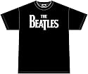The Beatles Logo Black Retro T-shirt, Large