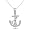 Sterling Silver Cubic Zirconia Anchor Necklace, 16IN