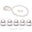 AAA Quality 18 Inch Round 7-7.5mm White Akoya SaltWater Cultured Pearl Necklace & Earrings Set
