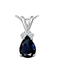 Tommaso Design (tm) Genuine Sapphire and Diamond Pendant