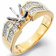 14Kt Yellow Gold Flair Diamond Engagement Ring, Semi-Mount Setting