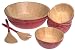 Mountain Woods 7-Piece Art Deco Party Bowl Set, Red