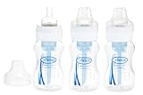 Dr. Brown's BPA Free Polypropylene Natural Flow Wide Neck Bottle, 8 oz - 3-Pack