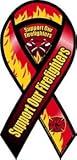 Support Firefighters Flame 2-in-1 Ribbon Magnet