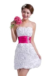 Sexy Strapless Sweetheart Beaded Lace-Up Sheath Cocktail Organza/Polyester Mini Dress  With a Sash 