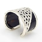 Silver Plated Horn Cuff by Leju - Large