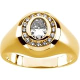 Created Moissanite and Diamond Men's Ring