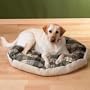 Wag Bag 41in. Round Fleece/Plaid Dog Bed