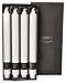 Root Unscented Grecian Collenettes Dinner Candles, 12-Inch Tall, Box of 4, White