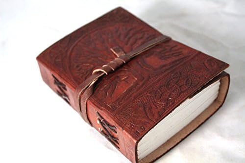 Handmade Leather Journal Tree Of Life Small Diary Notebook Acid Free Paper Scetchbook 5x3.5