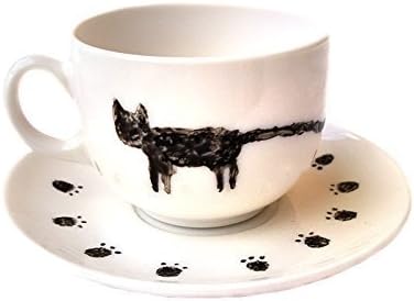 Hand Painted Cat Tea Cup, Coffee Cup, Cat Lover