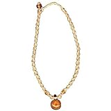 Glass Yellow Rose Pendant On Hemp Necklace