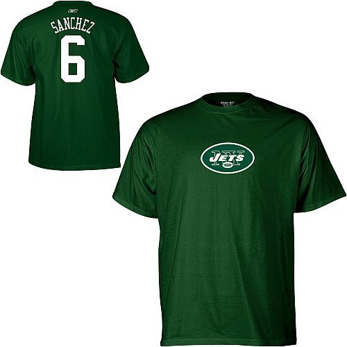 Reebok New York Jets Mark Sanchez Name & Number T-Shirt, Medium