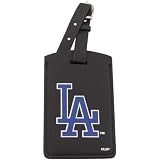 MLB L.A. Dodgers Black Leatherette Printed Logo Bag Tag