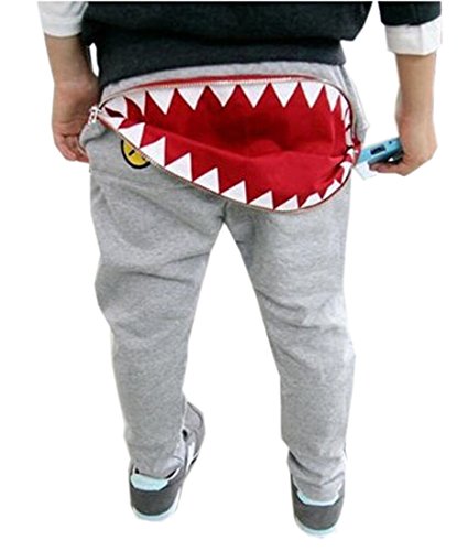 TM Unisex Little Boy Girls Teeth Zipper Harem Pants Trousers 2-7Y