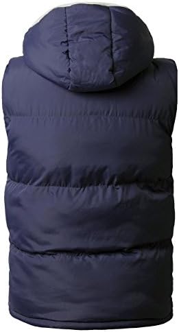 Max Edition Men's Gilet Bodywarmer Hoodie Padded Quilted Sleeveless Jacket Coat X-Large Navy