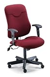 Comfort executive posture swivel/tilt chair with arms, burgundy fabric