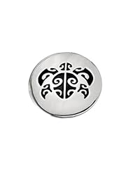 Sterling Silver Tahitian Turtle Pendant. Made in USA.