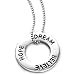 Sterling Silver Hope Believe Dream Open Circle Inspirational Pendant on 16in Shotbead Chain