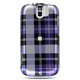 Premium Design Hard Snap-on Case Cover for HTC MyTouch Slide - Purple Checkers Plaid Print