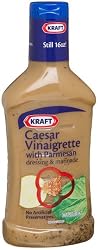 Kraft Caesar Vinaigrette with Parmesan Dressing & Marinade, 16-Ounce Plastic Bottles (Pack of 6)