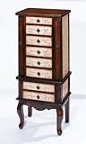 Heritage Brown & Vanilla Finish Handpainted Jewelry Armoire