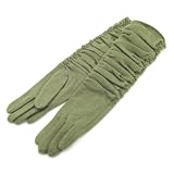 Long Ruched Gloves - Green