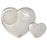 Kentucky Wildcats Silver Tone Double Heart Clock