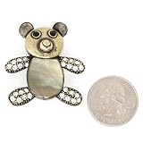 Goldtone Rhinestone Teddy Bear Brooch Pin
