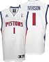 Allen Iverson Jersey: adidas White Replica #1 Detroit Pistons Jersey