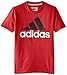 adidas Big Boys' Logo Short-Sleeve T-Shirt, Light Scarlet/Black, Small/8