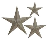 Set of 3 Handcrafted Rustic Metal Wall Decor Stars
