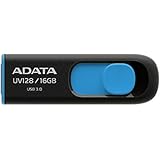 ADATA DashDrive Series UV128 16GB USB 3.0 Flash Drive, Black/Blue (AUV128-16G-RBE)
