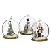 Midwest Ball Cloche Christmas Ornaments Set of 3 Santa, Tree & Snowman