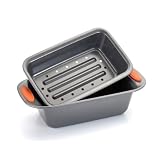 Rachael Ray Oven Lovin Nonstick Bakeware Meatloaf Pan Set, 2-Piece, Orange