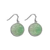 Sterling Silver Green Aventurine Carved Dragon Earrings by Sajen